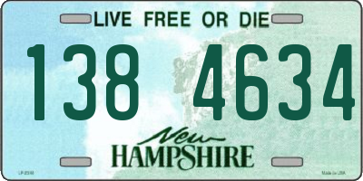 NH license plate 1384634