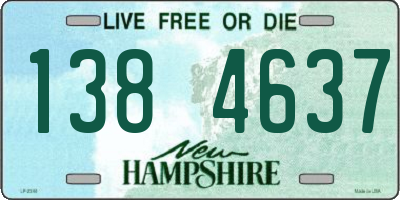 NH license plate 1384637