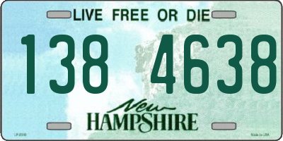 NH license plate 1384638