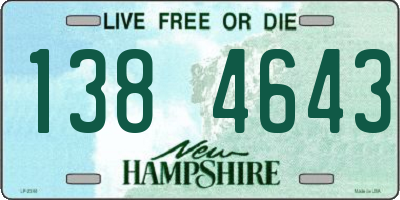 NH license plate 1384643