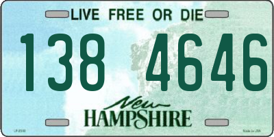 NH license plate 1384646