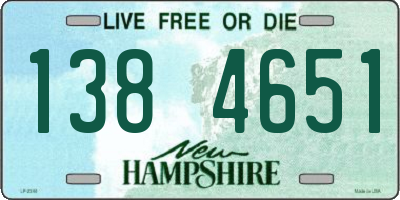 NH license plate 1384651