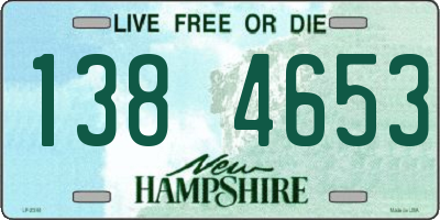 NH license plate 1384653