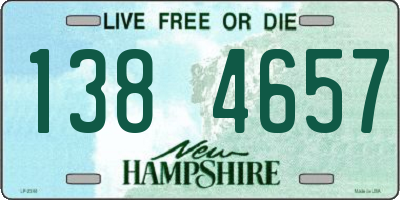 NH license plate 1384657