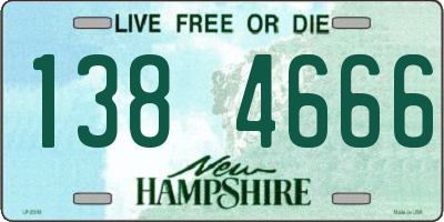 NH license plate 1384666