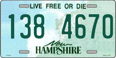 NH license plate 1384670