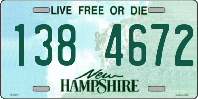 NH license plate 1384672