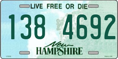 NH license plate 1384692