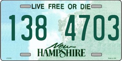 NH license plate 1384703