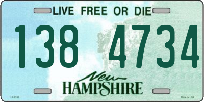 NH license plate 1384734