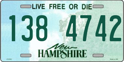 NH license plate 1384742