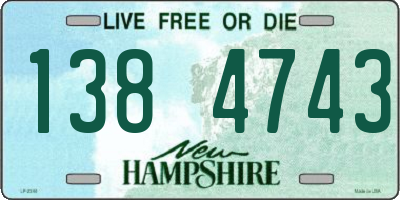 NH license plate 1384743