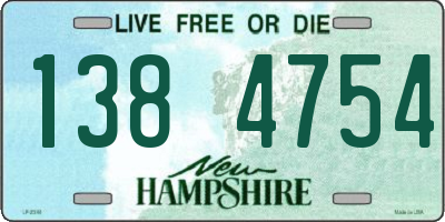NH license plate 1384754