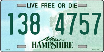 NH license plate 1384757