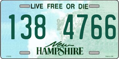 NH license plate 1384766