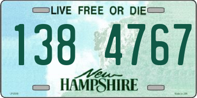 NH license plate 1384767