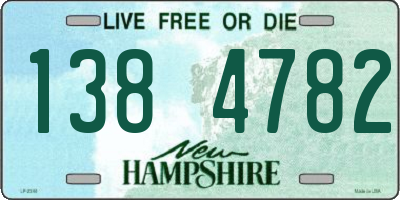 NH license plate 1384782