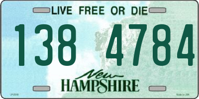 NH license plate 1384784
