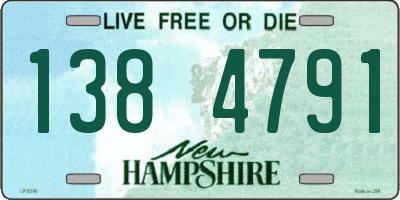 NH license plate 1384791