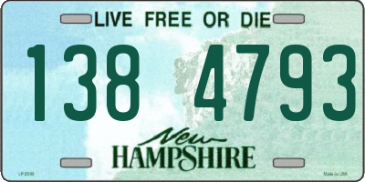 NH license plate 1384793
