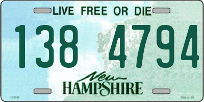 NH license plate 1384794