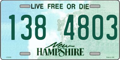 NH license plate 1384803