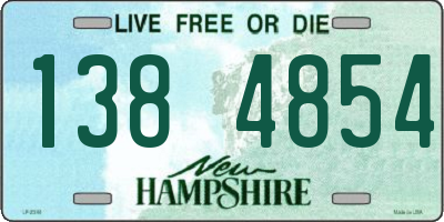 NH license plate 1384854