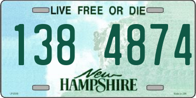 NH license plate 1384874