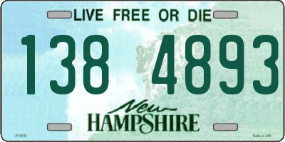 NH license plate 1384893