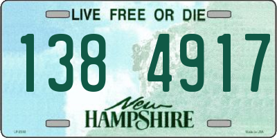 NH license plate 1384917