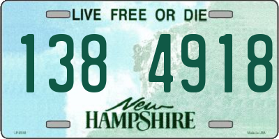 NH license plate 1384918