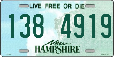 NH license plate 1384919