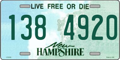 NH license plate 1384920