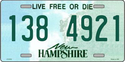 NH license plate 1384921