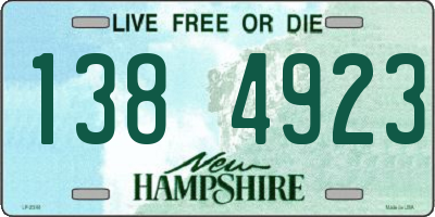 NH license plate 1384923