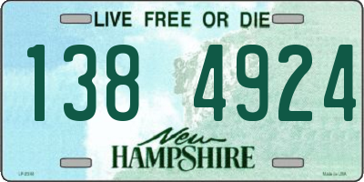NH license plate 1384924