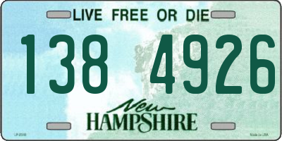 NH license plate 1384926