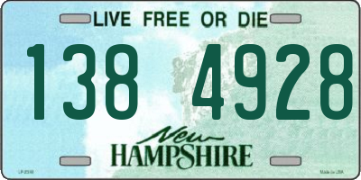 NH license plate 1384928