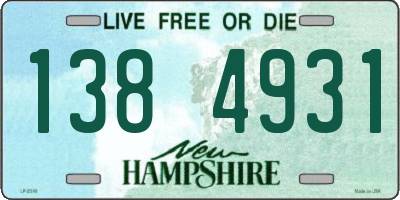 NH license plate 1384931