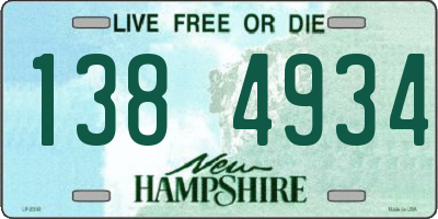 NH license plate 1384934
