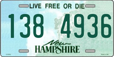 NH license plate 1384936