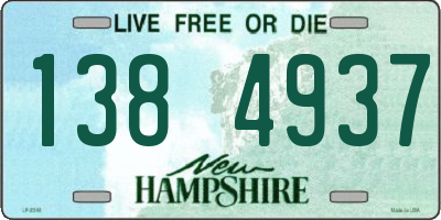 NH license plate 1384937