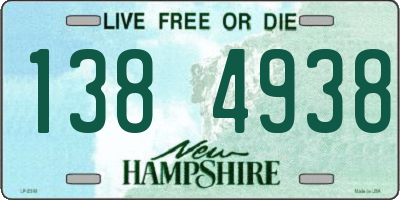NH license plate 1384938