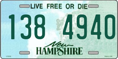 NH license plate 1384940