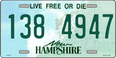NH license plate 1384947