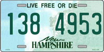 NH license plate 1384953