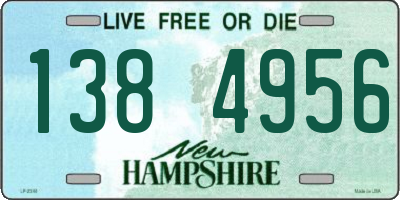 NH license plate 1384956