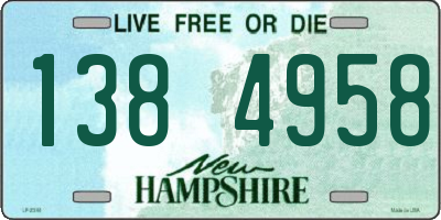 NH license plate 1384958