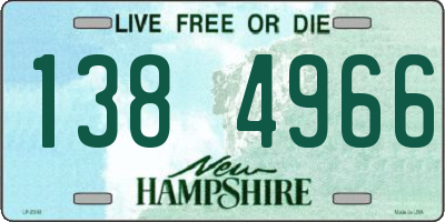 NH license plate 1384966