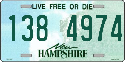 NH license plate 1384974